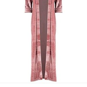 Pink, velvet duster